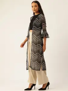 WISSTLER Women Floral Printed Longline Shrug