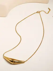VIEN Gold-Plated Stainless Steel Unique Tube Choker Necklace