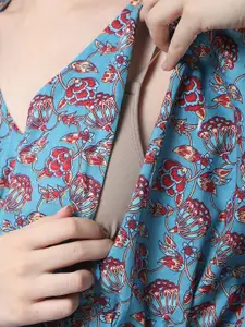 Secret Wish Printed Cotton Maxi Maternity Kaftan Nightdress