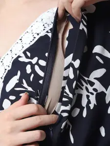 Secret Wish Floral Print Maxi Maternity Kaftan Nightdress