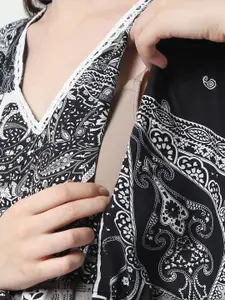 Secret Wish Printed Maxi Maternity KaftanNightdress