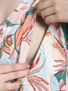 Secret Wish Floral Print Maxi Maternity Kaftan Nightdress