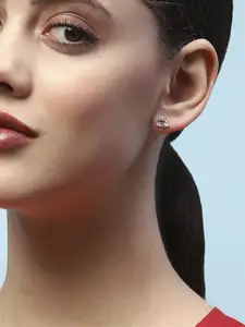 Biba Rose Gold-Plated Contemporary Studs Earrings