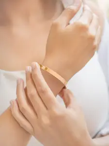 The Pari Rose Gold-Plated Stainless Steel Openable Bangle-Style Bracelet