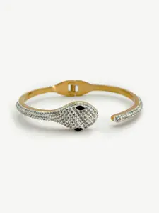The Pari Rose Gold-Plated Stainless Steel Cubic Zirconia Bangle-Style Bracelet