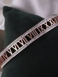 The Pari Rose Gold-Plated Stainless Steel Cubic Zirconia Bangle-Style Bracelet