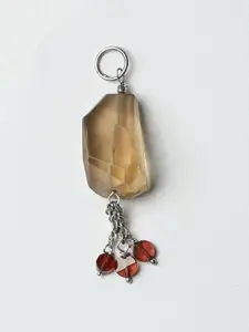 Exotic India Faceted Smoky Quartz Sterling Silver Pendant