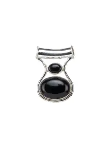Exotic India Sterling Silver-Plated Onyx Studded Twin Pendant