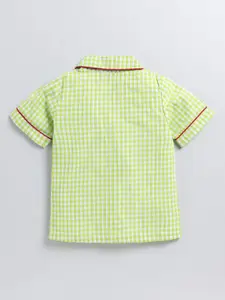 BAESD Girls Checked Embroidery Night suit