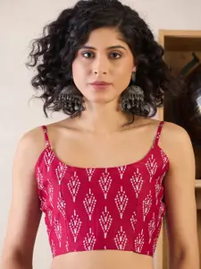 Saree mall Ready To Wear Ikat Sarees with Blouse