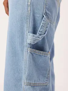 Kook N Keech Men Grunge Groove Light Fade Relaxed Fit Cargo Jeans