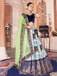 Fabcartz Sequinned Semi-Stitched Lehenga & Unstitched Blouse With Dupatta