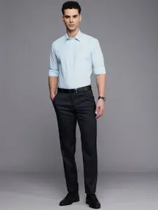 Raymond Slim Fit Micro Checks Pure Cotton Formal Shirt