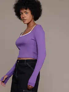 The Roadster Lifestyle Co. Ribbed Crop Layered Top