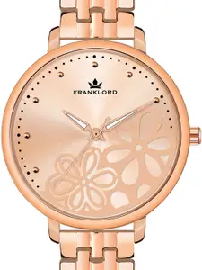 Franklord Women Brass Dial & Stainless Steel Bracelet Style Straps Analogue Watch F-133 RRLL