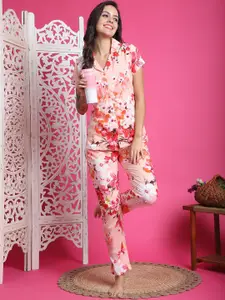 Boston Club Women Foral Printed Night suit