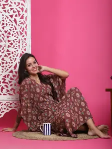 Boston Club Printed Kaftan Maxi Nightdress