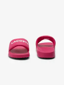 Lacoste Women Solid PU Open Toe Sliders