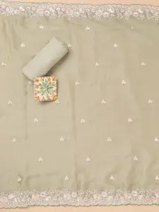 Koskii Floral Embroidered Sequinned Unstitched Dress Material