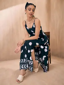 Pink Paprika by SASSAFRAS Printed Wrap Midi Dress