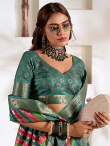 Satrani Ethnic Motifs Zari Woven Saree with Blouse