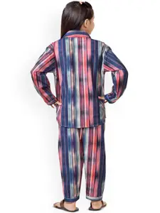 BAESD Girls Printed Pure Cotton Shirt & Trouser Night Suit