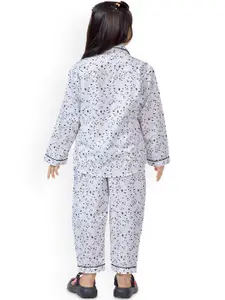 BAESD Girls Printed Pure Cotton Shirt & Trouser Clothing Set