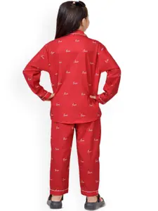 BAESD Girls Printed Pure Cotton Night suit
