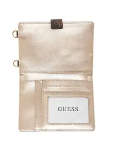 GUESS Women Brand Logo Kiss Clasp PU Card Holder