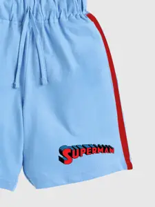 YK X Minute Mirth Boys Pure Cotton Superman Printed Shorts