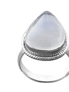 Exotic India Rainbow Moonstone Stylish Sterling Silver Ring