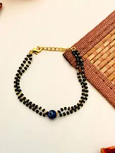 ABDESIGNS Gold-Plated Evil Eye Beaded Mangalsutra Bracelet