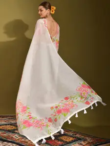 KALINI Floral Pure Linen Saree