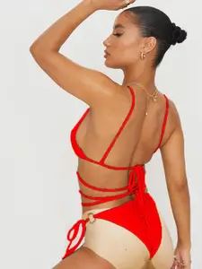 KRENOZ Women Ring-Tied Bra Lingerie Set