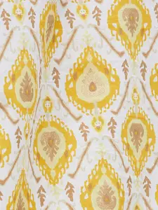 Melange by Lifestyle Geometric Printed Mandarin Collar Cotton Straight Kurta