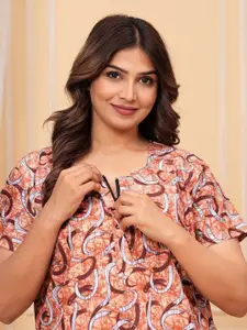 JVSP FASHION Women Pack Of 2 Printed Maxi Nightdress