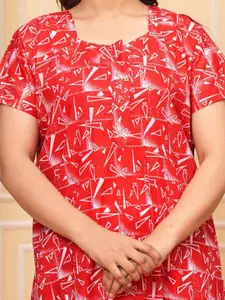 JVSP FASHION Pack Of 2 Printed Pure Cotton Maxi Nightdress