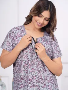 JVSP FASHION Women Pack Of 2 Printed Maxi Nightdress