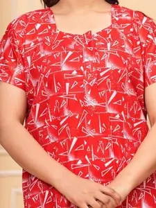 JVSP FASHION Women Pack Of 2 Printed Maxi Nightdress