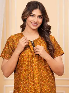 JVSP FASHION Pure Cotton Printed Maxi Nightdress Pack of 2