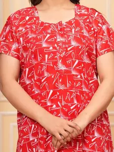 JVSP FASHION Pack Of 2 Women Printed Cotton Maxi Nightdress