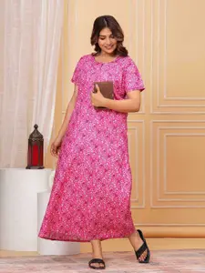JVSP FASHION Women Pack Of 2 Printed Maxi Nightdress
