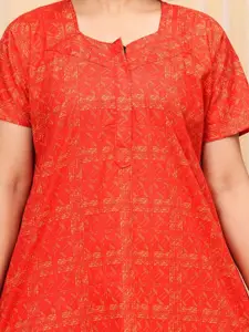 JVSP FASHION Pack Of 2 Women Printed Cotton Maxi Nightdress