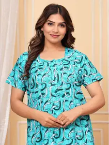 JVSP FASHION Pack Of 2 Women Cotton Printed Maxi Nightdress