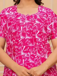 JVSP FASHION Pack Of 2 Women Printed Cotton Maxi Nightdress