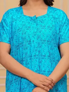 JVSP FASHION Women Pack Of 2 Printed Maxi Nightdress