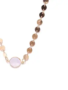 fabula Gold-Plated Lace Motif Center Opal Stone Choker Necklace