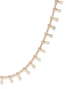 fabula Gold-Plated Minmal Leaf Motif Choker Necklace