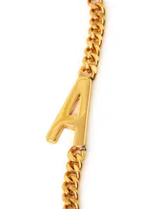 Accessorize Gold-Plated East West Initial Letter "P" Link Bracelet