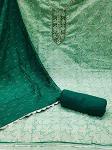 MANVAA Floral Printed Beads and Stones Unstitched Dress Material